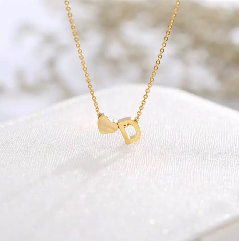 Heart and Letter Necklace